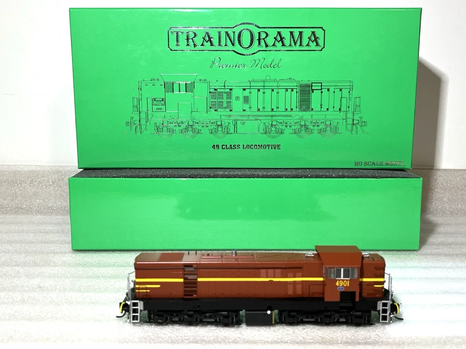 TRAINORAMA HO NSWGR 49 Class Locomotive #4901 Tuscan Red DC EXC Boxed NICE - Image 1 of 4