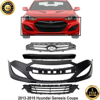 Front Bumper Cover & Grille Assambly Kit & For 2013-2015 Hyundai Genesis Coupe - Изображение 1 из 4