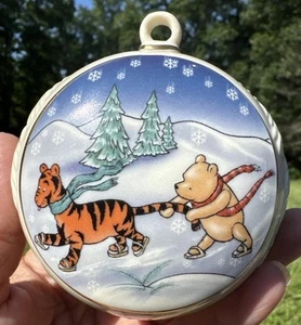Lenox Classic Pooh Porcelain Ornament Winnie the Pooh and Tigger in the Snow 3" - Picture 1 of 5