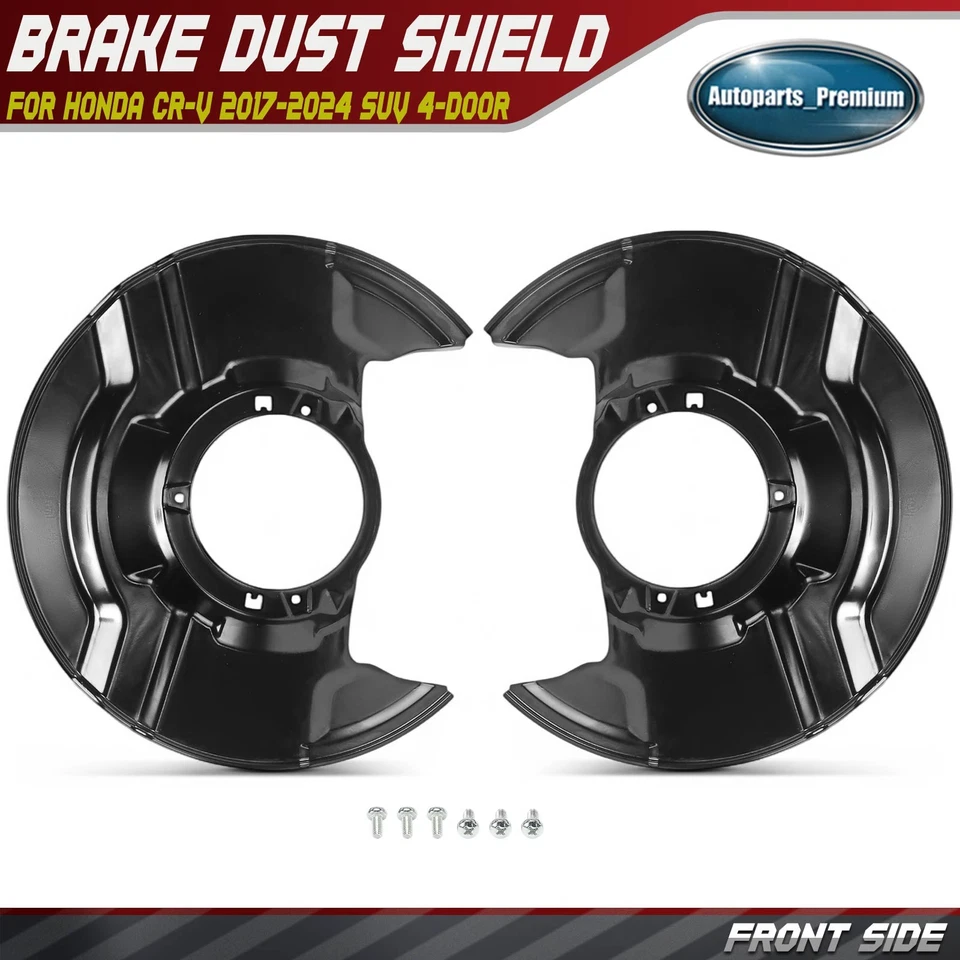 2x Protector antipolvo de freno delantero izquierdo y derecho negro para Honda CR-V 2017-2024 SUV Foto 1 de 4
