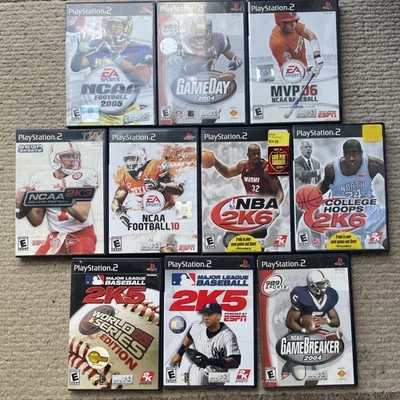 Lote de 10 Videojuegos Deportivos Sony PlayStation 2 NCAA NBA MLB Foto 1 de 4