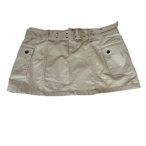 Micro Mini Rock Gr. M Khaki Low Rise Vintage Y2K 2000er Cargo Gürtel Streetwear Urban - Bild 1 von 12