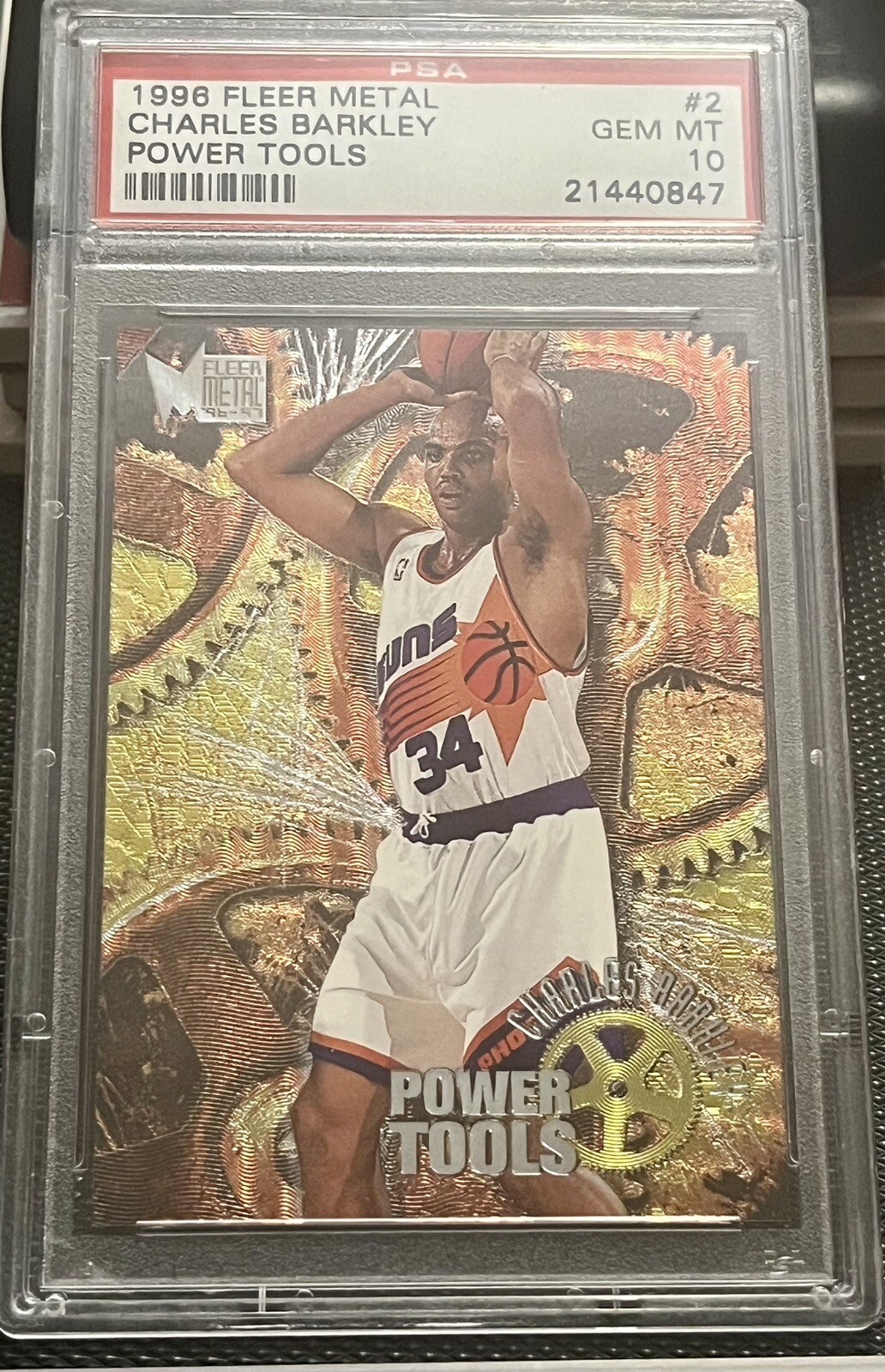 Charles Barkley 1996 Fleer Metal Power Tools. PSA 10 GEM MINT HOF SUNS SIXERS