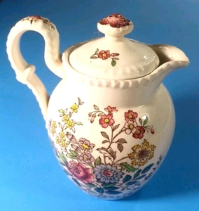Copeland Spode Romney Gadroon Syrup or Cream Pitcher With Lid Vintage 1950s - Picture 1 of 8