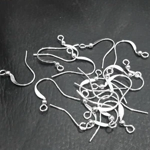 Brass Earring Wire, Silver. Nickel Free, 15mm, 50 pcs Free postage Oz Seller - Picture 1 of 3