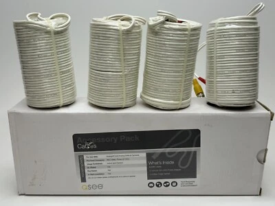 (Qty 4) Q-See 60-foot BNC Video and Power Cable for AnalogHD DVRs & Cameras qsee - Image 1 of 4