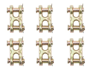 6x Twin Clevis Safety Chain Repair Link 3/8" Double G70 Truck Trailer 6600 WLL - Bild 1 von 9