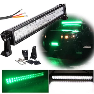 Green & White Offroad LED Light Bar Spot Flood Combo Driving Hunting SUV Truck - Bild 1 von 22
