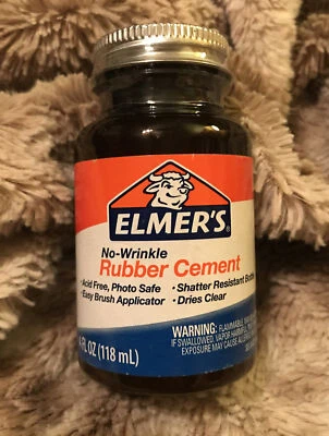 Elmers cola adesiva de borracha sem rugas cimento seca transparente 4 fl oz - Imagem 1 de 2
