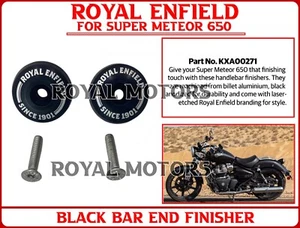 Royal Enfield "BLACK BAR END FINISHER" For Super Meteor 650 - Express Shipping - Picture 1 of 18