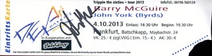 JOHN YORK ( The BYRDS ) : original autograph on concert ticket / signed ticket - Picture 1 of 2