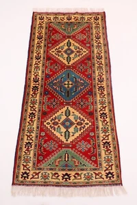 6 ft Hallway Tribal Red Runner Rug Afghan Hand Knotted Soft Wool Rug - Picture 1 of 5