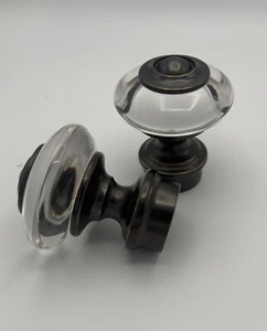 NACHLASS KRISTALL KNAUF Restaurationsbeschläge Antik Nickel Endstück 2er SET groß - Bild 1 von 11