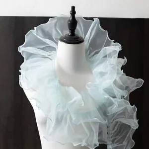5Yards Organza Ruffle Pleated Lace Edge Trim Ribbon Fabric DIY Dress Sewing Trim - Picture 1 of 17