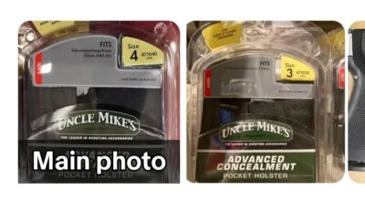 Lot of 3 Uncle Mike's Sidekick Inside the Pocket Holsters Size 4 Subcompact - 3 - Image 1 of 4