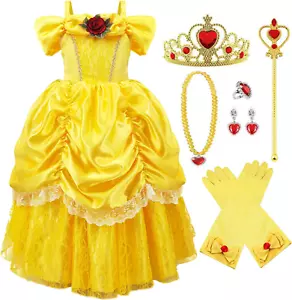 Princess Costumes Little Girls Dress up Cosplay Fancy Halloween Christmas Party - Picture 1 of 6