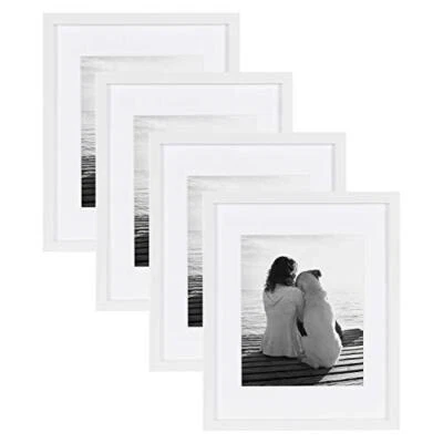 DesignOvation Gallery Wood Photo Frame Set for Customizable Wall Display, White - Image 1 of 4