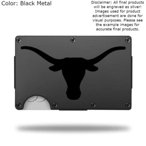Custom TEXAS LONGHORNS Laser Engraved Wallet - Pick A Wallet Color - Picture 1 of 9