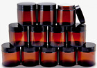 Vivaplex, 12, Amber, 4 oz, Round Glass Jars, with 12 Count (Pack of 1), Amber 