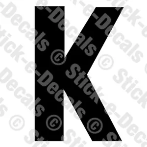 JERSEY LETTER K Vinyl Die Cut Decal Sticker Sport Athlete Alphabet Text - RSD - Picture 1 of 2