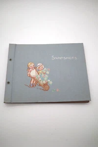 Vintage Schnappschüsse Baby Fotoalbum Buch Sammelalbum unbenutzt Moiré Stoff 40er oder 50er - Bild 1 von 10