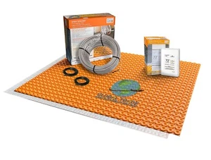 All-in-one Radiant Floor Heat Kit with Programmable Thermostat, Cable, Membrane - Picture 1 of 8