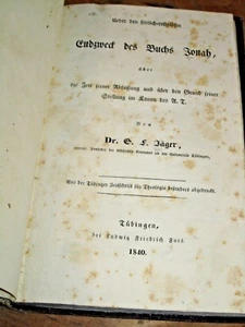 Über den moralischen und religiösen Zweck des Buches Jona. 1840. Antik auf Deutsch - Bild 1 von 4