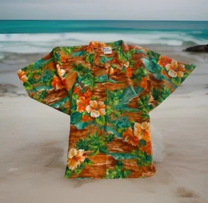 Vintage Damen Frauen Hawaiihemd Moana Hawaii Bindegürtel Dolman Souvenir Luau - Bild 1 von 16