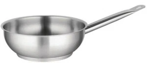 Saute Pan Induction Genware Professional Heavy Duty Stainless Steel Frying 24cm - Picture 1 of 2