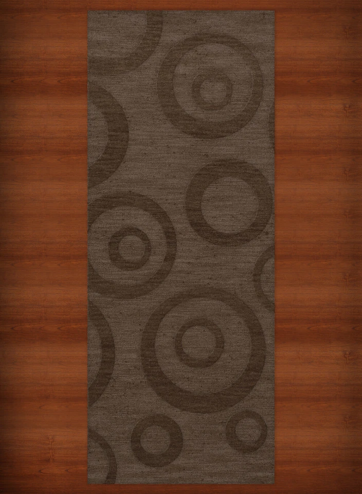 Brown Transitional Bubbles Rings Area Rug Circles DV5 - Image 1 of 2