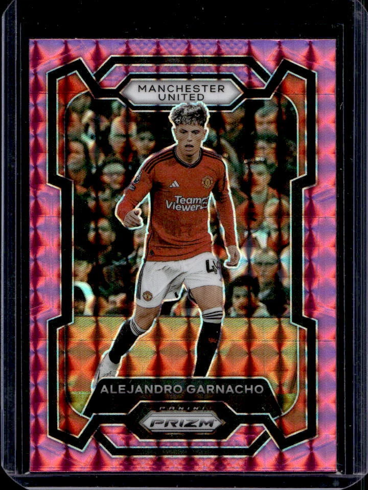 2023-24 Prizm EPL Alejandro Garnacho Pink Mosaic Prizm #50