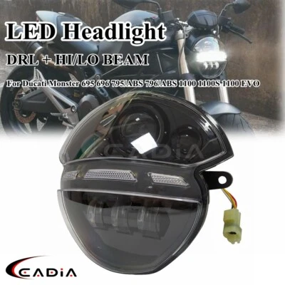 Faro LED con montaje DRL para Ducati Monster 1100 1100S EVO 696 796 795 695 Foto 1 de 4