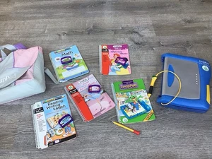 LeapFrog LeapPad Plus Writing Learning System Blue + Backpack 5 Books & Carts - Picture 1 of 12