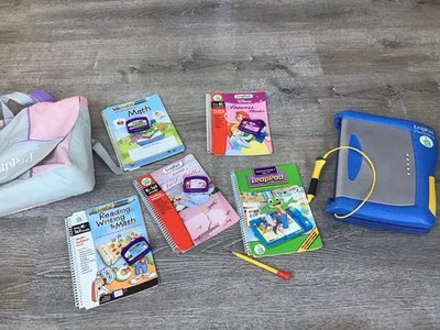 LeapFrog LeapPad Plus Writing Learning System Blue + Backpack 5 Books & Carts - Image 1 of 4