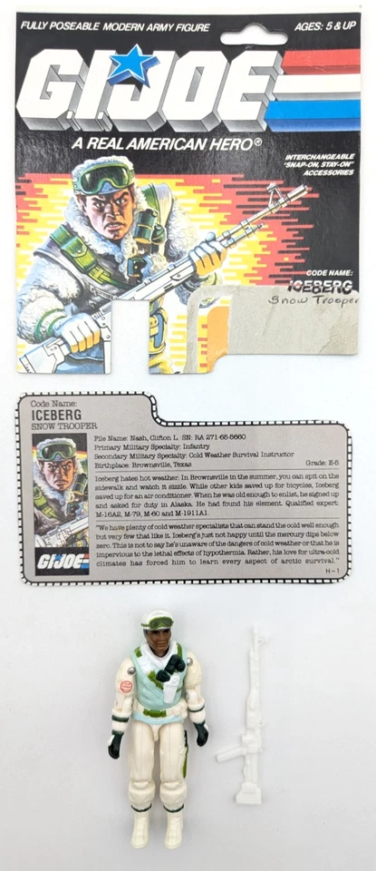 Vintage G.I. Figura completa Joe ARAH 1986 Iceberg v1 con tarjeta de archivo Foto 1 de 4