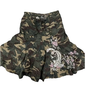 Deep Los Angeles Camo Cargo Embroidered MIdi skirt size med fit and flare - Picture 1 of 14