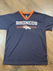 NFL Team Apparel Denver Broncos Blue Jersey Shirt Youth Large 14/16 - Picture 1 of 6