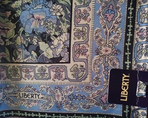 Liberty Unused Silk Scarf Floral Blue 65×65cm - Picture 1 of 4