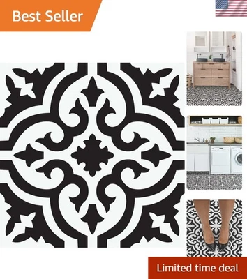 Azulejos de vinilo negro resistentes al agua de 12" x 12" para una fácil instalación Foto 1 de 4