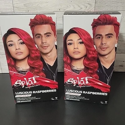 LOTE de 2 - Tinte para el cabello semipermanente Splat Rebellious FRAMBUESAS DELICIOSAS Foto 1 de 2