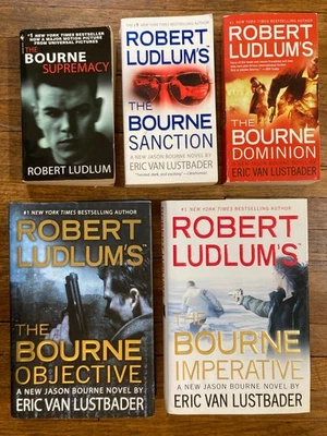 Jason Bourne Series Book Lot Robert Ludlum Lustbader Bourne Supremacy Sanction Foto 1 de 4