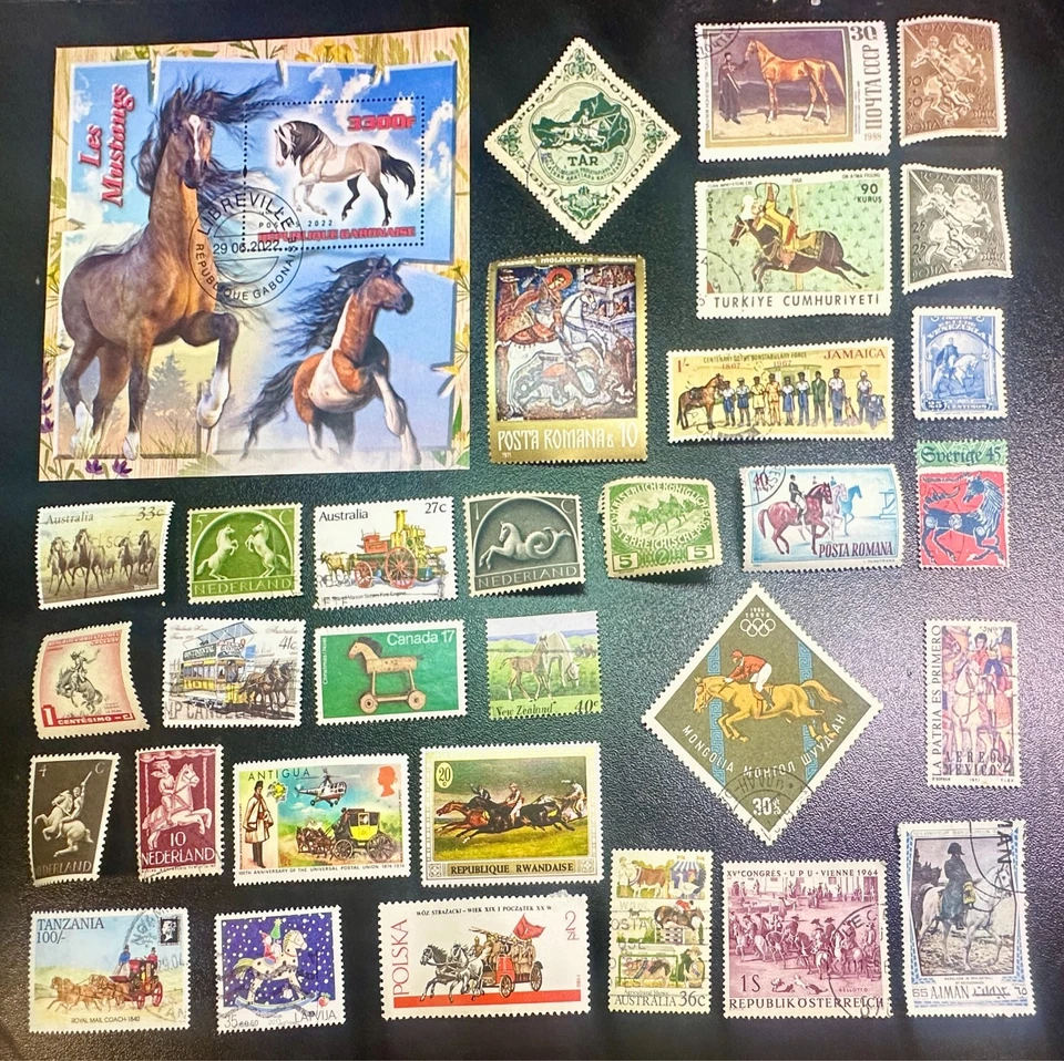 Estampillas B725, 50+ con caballos Foto 1 de 1