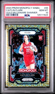 Caitlin Clark 2024 Prizm Monopoly Gold Millionaire Shimmer/500 WNBA #65 PSA 10! - Imagen 1 de 2