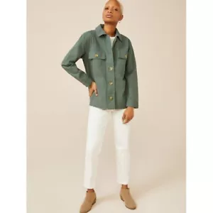 Free Assembly Women’s Surplus Shirt Jacket, Green, Medium - Picture 1 of 5