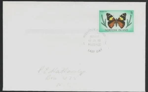 NORFOLK IS 1980 cover commem cancel last day Penny (1c) Post...............56584 - Picture 1 of 1