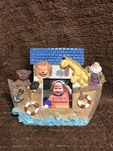Noah’s Ark Animals Zoo Giraffe Lion Anchor Sea Boat Water Bear Picture Frame #P - Picture 1 of 2