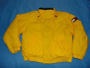TOMMY HILFIGER FLAG DOWN PUFFER JACKET XL HOOD TUCKED IN COLLAR - Picture 1 of 8