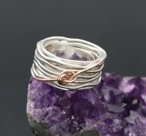RUBINIA FILODELLAVITA CON NODINO IN ORO ROSA 9kt E ARGENTO - Foto 1 di 6