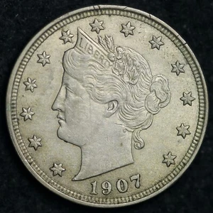 1907 Liberty V Nickel CHOICE UNC FREE SHIPPING E167 YEM - Picture 1 of 2