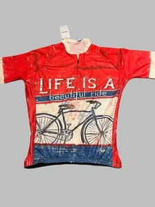 Cycling Jersey Montella Mens Sz3XL New “Life is a Beautiful Ride” Three Pkts Zip - Picture 1 of 4